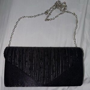 Elegant Black Evening Clutch with Chain Strap